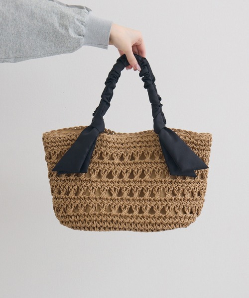 KATHARINE ROSS(キャサリンロス)の「【KATHARINE ROSS】リボンハンドルペーパーバッグ WEB限定(かごバッグ・レディース・ブラック/ライトベージュ/ピンクベージュ・MEDIUM)」の12枚目の写真