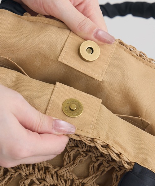 KATHARINE ROSS(キャサリンロス)の「【KATHARINE ROSS】リボンハンドルペーパーバッグ WEB限定(かごバッグ・レディース・ブラック/ライトベージュ/ピンクベージュ・MEDIUM)」の15枚目の写真