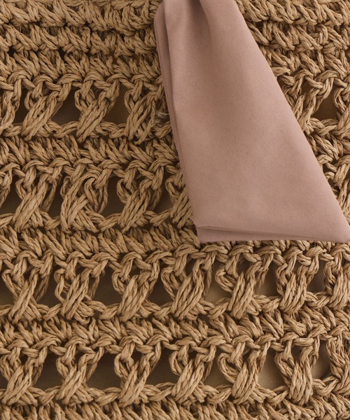 KATHARINE ROSS(キャサリンロス)の「【KATHARINE ROSS】リボンハンドルペーパーバッグ WEB限定(かごバッグ・レディース・ブラック/ライトベージュ/ピンクベージュ・MEDIUM)」の19枚目の写真