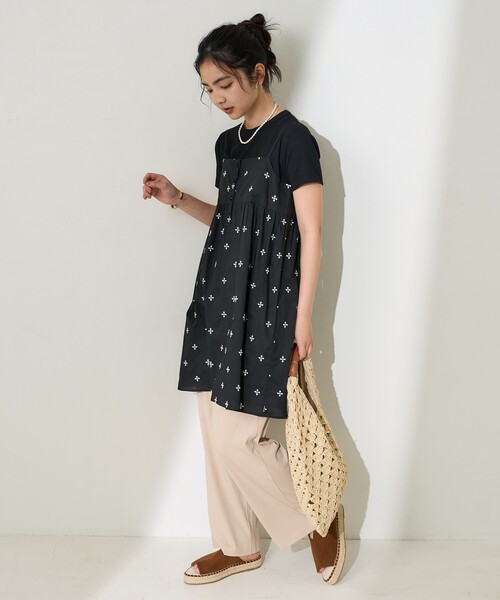 FREAK'S STORE(フリークスストア)の「<接触冷感/UVカット>ICE SUMMER リブイージーパンツ 限定展開/アイスサマー イージーパンツ(その他パンツ・レディース・ブラック/ベージュ/サックスブルー・フリ-)」の4枚目の写真