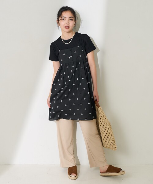 FREAK'S STORE(フリークスストア)の「<接触冷感/UVカット>ICE SUMMER リブイージーパンツ 限定展開/アイスサマー イージーパンツ(その他パンツ・レディース・ブラック/ベージュ/サックスブルー・フリ-)」の6枚目の写真