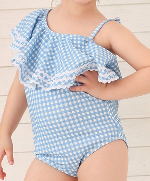 Lace Ladies(レースレディース)の「女児フリルワンピーススクール水着 ガールズ(水着・キッズ・ブルー/ホワイト/レッド/ブラック・110cm/120cm/130cm/140cm/150cm)」の13枚目の写真