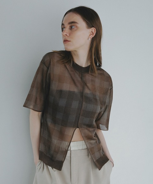 MANOF マノフ トップス MANOF マノフ “”SHEER NECK CUT TOPS シアーネックカット
