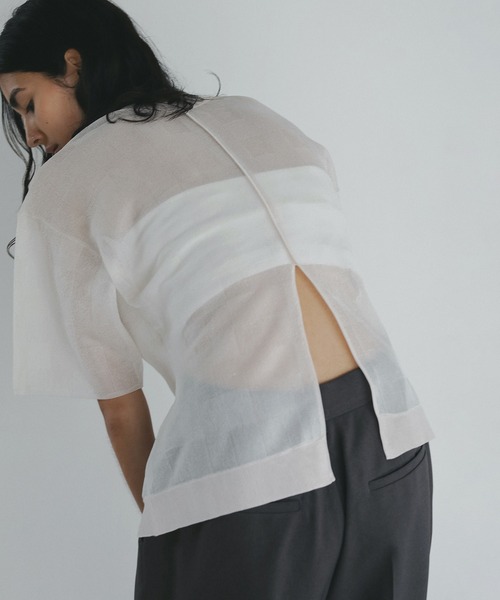 トップス MANOF Knit Tops Lana metallic knit top – Aknvas