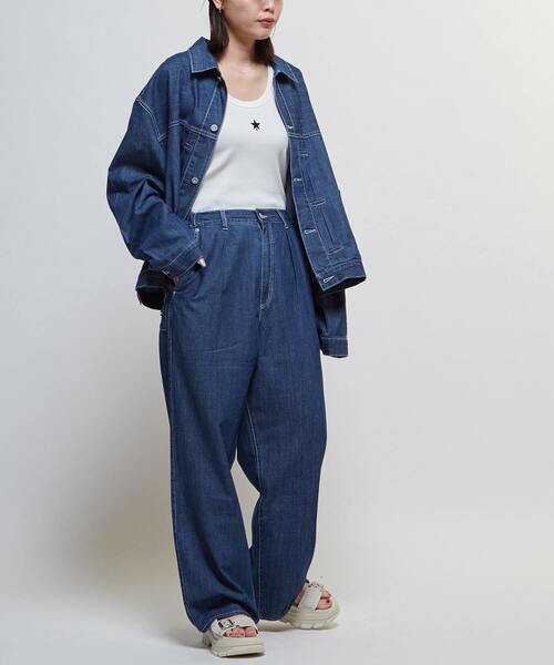 CONVERSE TOKYO(コンバーストウキョウ)の「【限定展開】LIGHT DENIM WIDE PANTS(デニムパンツ・レディース・サックスブルー/ブラック/ブルー・SMALL)」の8枚目の写真