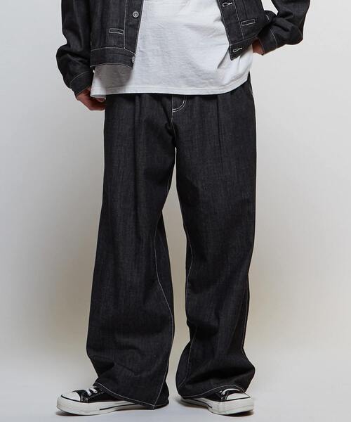 CONVERSE TOKYO(コンバーストウキョウ)の「【限定展開】LIGHT DENIM WIDE PANTS(デニムパンツ・レディース・サックスブルー/ブラック/ブルー・SMALL)」の4枚目の写真