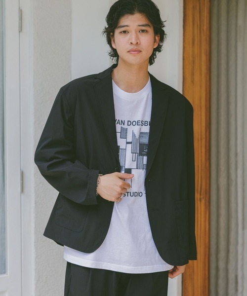 RAGEBLUE（レイジブルー）の「＜吸水速乾・イージーケア＞【Satistex Dry】ユーティリティジャケット【セットアップ対応】（テーラードジャケット・メンズ・ブラック/ネイビー・MEDIUM/LARGE）」の5枚目の写真