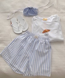 IRADOWL（アイラドール）の「ストライプ ショートパンツ ルームウェア（ルームウェア/パジャマ）」