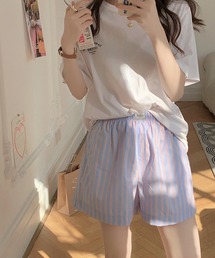 perky room（パーキールーム）の「ストライプ ショートパンツ ルームウェア（ルームウェア/パジャマ）」