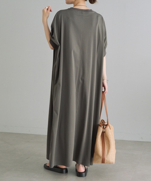 PUAL CE CIN（ピュアルセシン）の「両面シルケットリブ袖ワンピース（ワンピース・レディース・ベージュ/ブラック/グレー・FREE）」の10枚目の写真