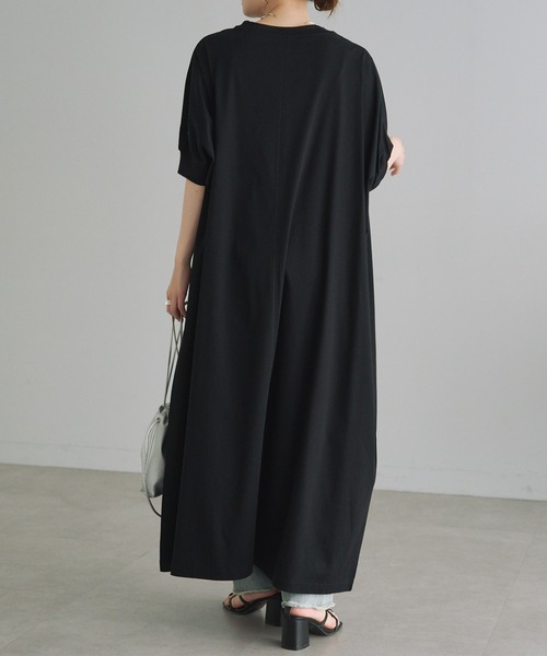 PUAL CE CIN（ピュアルセシン）の「両面シルケットリブ袖ワンピース（ワンピース・レディース・ベージュ/ブラック/グレー・FREE）」の13枚目の写真