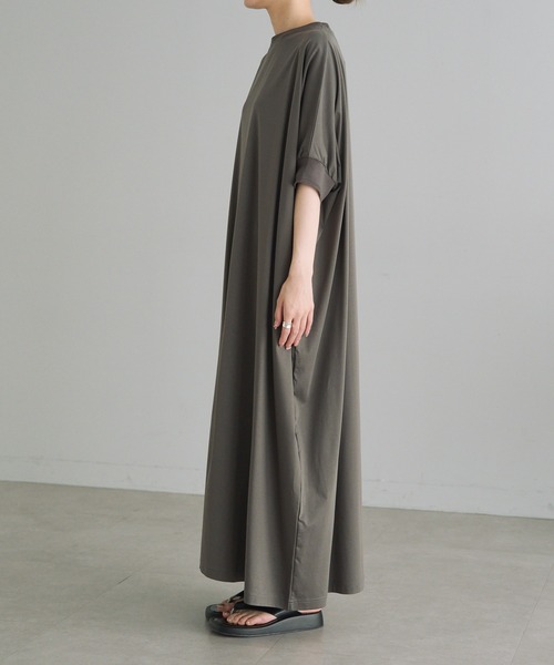 PUAL CE CIN（ピュアルセシン）の「両面シルケットリブ袖ワンピース（ワンピース・レディース・ベージュ/ブラック/グレー・FREE）」の15枚目の写真