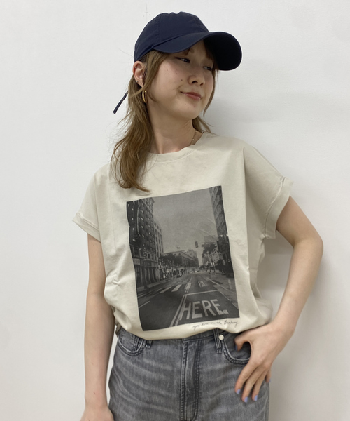 卸し売り購入 MICA&DEAL /マイカアンドディール】 cityフォトプリントTシャツ トップス