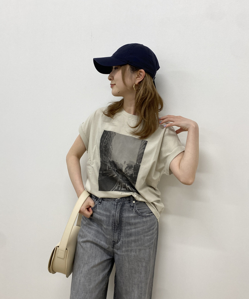 日本製　マイカ&ディール　フォトプリントTシャツ MICA&DEAL /マイカアンドディール】 cityフォトプリントTシャツ