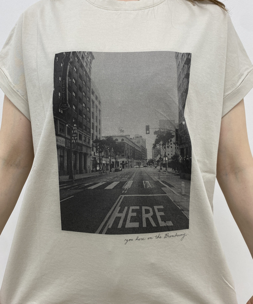 【今期未使用】MICA & DEAL グラフィック　フォトTシャツ MICA&DEAL /マイカアンドディール】 cityフォトプリントTシャツ