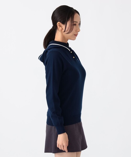 セール】PURPLE LABEL / ラインフーディー ニットプルオーバーパーカー