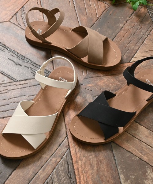 Honeys（ハニーズ）の「軽量屈曲クロスサンダル（サンダル・レディース・ベージュ/アイボリー/ブラック・L/LL/M/S）」の21枚目の写真