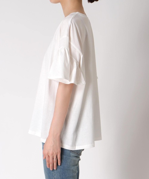 セール】フリルスリーブワイドプルオーバー（Tシャツ/カットソー