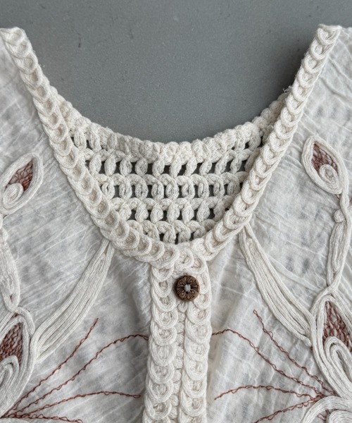 シアーフラワー刺繍レースベスト（ベスト）｜DFFUR.（ディフル