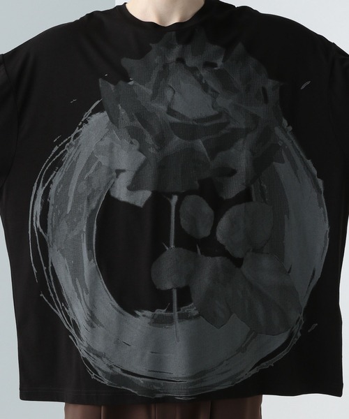 HARE（ハレ）の「ニュアンスフラワープリントカット(HARE)（Tシャツ/カットソー・メンズ・ブラック×ブルー/ブラック×ホワイト/ホワイト・FREE）」の19枚目の写真