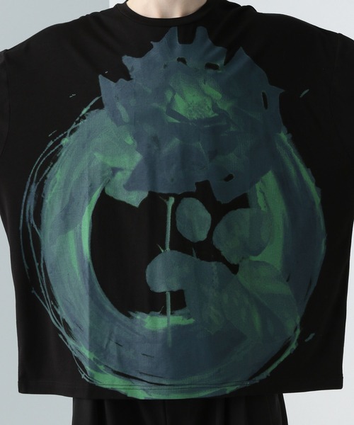 HARE（ハレ）の「ニュアンスフラワープリントカット(HARE)（Tシャツ/カットソー・メンズ・ブラック×ブルー/ブラック×ホワイト/ホワイト・FREE）」の20枚目の写真