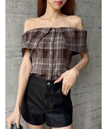 EVRIS | チェックオフショルブラウス(シャツ/ブラウス)