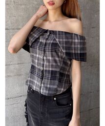 EVRIS | チェックオフショルブラウス(シャツ/ブラウス)