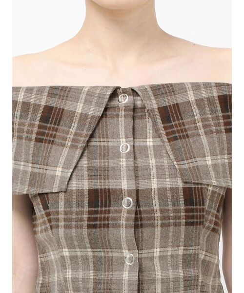 EVRIS（エヴリス）の「チェックオフショルブラウス（シャツ/ブラウス・レディース・ブラウン/ブラック・FREE）」の22枚目の写真