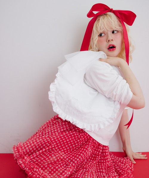 あ*ご様 monepine モネピネ フリルハンドルバッ グ frill handle bag/フリルハンドルバッグ（ハンドバッグ