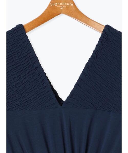 Lugnoncure(ルノンキュール)の「楊柳シャーリングドロストワンピース(ワンピース・レディース・ブラック/ベージュ/ネイビー・F)」の11枚目の写真