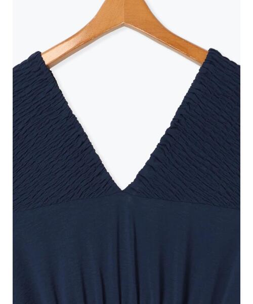 Lugnoncure(ルノンキュール)の「楊柳シャーリングドロストワンピース(ワンピース・レディース・ブラック/ベージュ/ネイビー・F)」の14枚目の写真