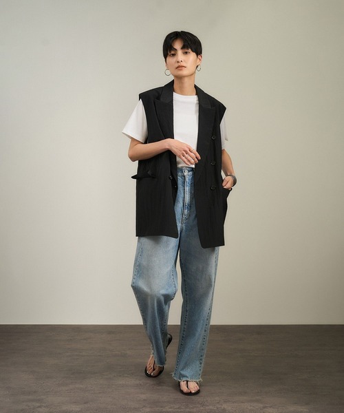 SALON adam et rope'（サロン アダム エ ロペ）の「ウールナイロンワッシャージレ（ベスト・レディース・ブラック/ブラウン・FREE）」の4枚目の写真