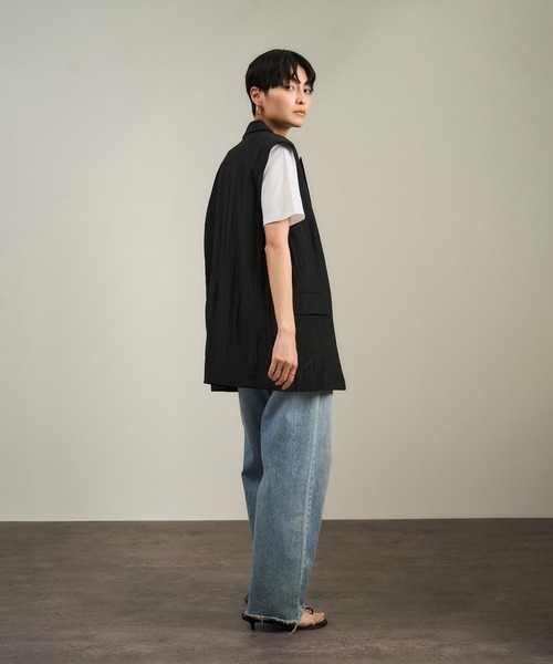 SALON adam et rope'（サロン アダム エ ロペ）の「ウールナイロンワッシャージレ（ベスト・レディース・ブラック/ブラウン・FREE）」の6枚目の写真