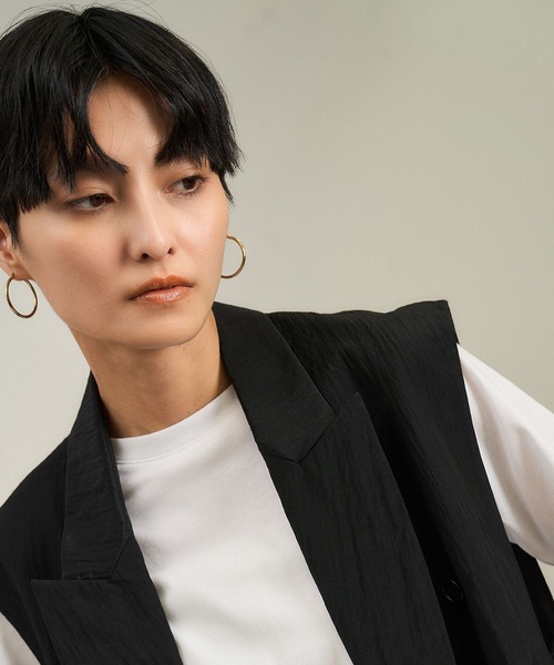 SALON adam et rope'（サロン アダム エ ロペ）の「ウールナイロンワッシャージレ（ベスト・レディース・ブラック/ブラウン・FREE）」の9枚目の写真