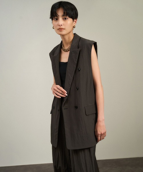 SALON adam et rope'（サロン アダム エ ロペ）の「ウールナイロンワッシャージレ（ベスト・レディース・ブラック/ブラウン・FREE）」の12枚目の写真