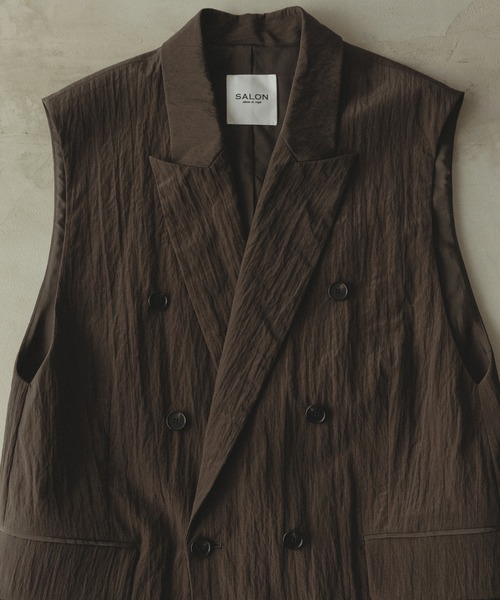SALON adam et rope' ベスト ジレ ダブルボタン ブラウン SALON adam et rope' ダブルボタンジレ ベスト グレーブラウン - メルカリ