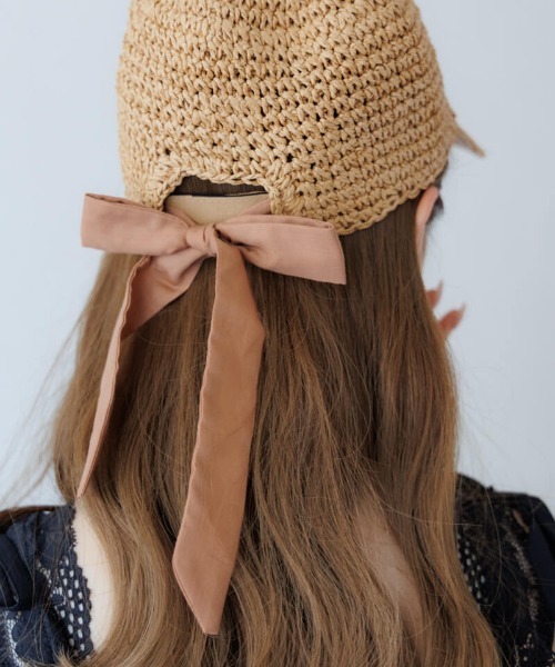 flower（フラワー）の「ペーパーリボンキャップ（キャップ・レディース・アイボリー/ブラウン/ブラック・FREE）」の3枚目の写真