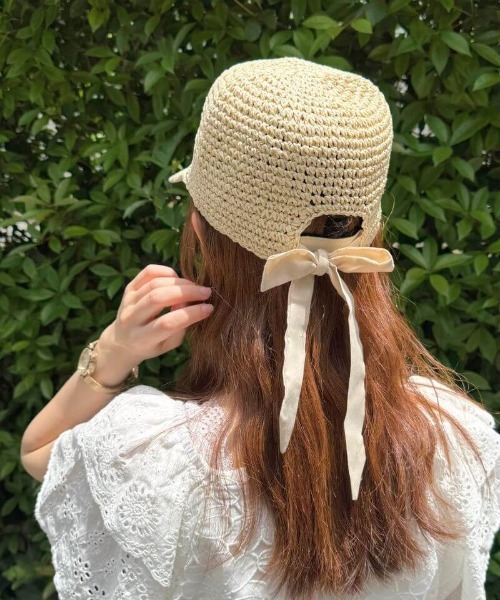 flower（フラワー）の「ペーパーリボンキャップ（キャップ・レディース・アイボリー/ブラウン/ブラック・FREE）」の11枚目の写真