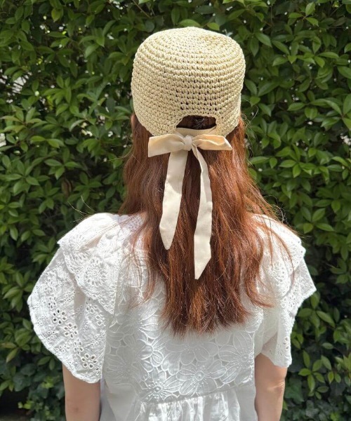 flower（フラワー）の「ペーパーリボンキャップ（キャップ・レディース・アイボリー/ブラウン/ブラック・FREE）」の10枚目の写真