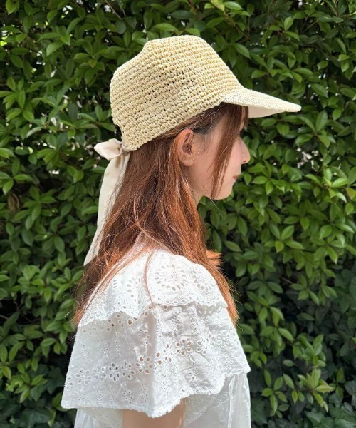 flower（フラワー）の「ペーパーリボンキャップ（キャップ・レディース・アイボリー/ブラウン/ブラック・FREE）」の9枚目の写真