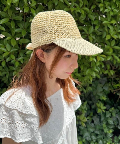 flower（フラワー）の「ペーパーリボンキャップ（キャップ・レディース・アイボリー/ブラウン/ブラック・FREE）」の8枚目の写真