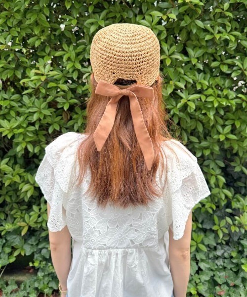 flower（フラワー）の「ペーパーリボンキャップ（キャップ・レディース・アイボリー/ブラウン/ブラック・FREE）」の7枚目の写真