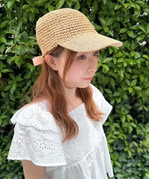 flower（フラワー）の「ペーパーリボンキャップ（キャップ・レディース・アイボリー/ブラウン/ブラック・FREE）」の5枚目の写真