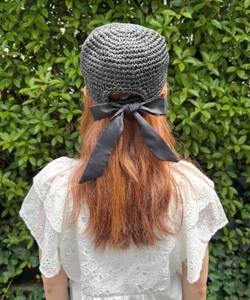 flower（フラワー）の「ペーパーリボンキャップ（キャップ・レディース・アイボリー/ブラウン/ブラック・FREE）」の4枚目の写真