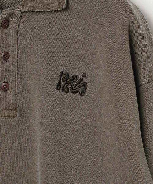 PBLIM（ページボーイリム）の「《UNISEX》ピグメントルーズポロ（スウェット・レディース・ブラウン/チャコールグレー・LARGE/MEDIUM）」の13枚目の写真