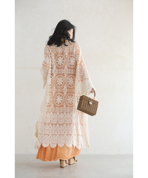 cawaii（カワイイ）の「美しい柄を纏うクロシェロングカーディガン（カーディガン/ボレロ・レディース・ベージュ・FREE）」の20枚目の写真