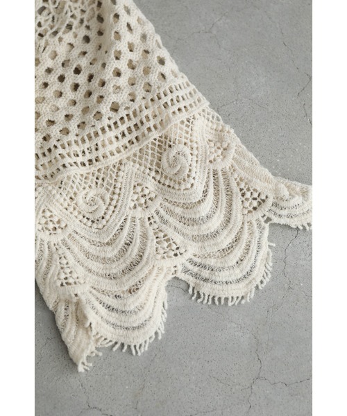 cawaii（カワイイ）の「美しい柄を纏うクロシェロングカーディガン（カーディガン/ボレロ・レディース・ベージュ・FREE）」の2枚目の写真