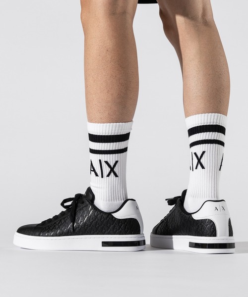 ARMANI EXCHANGE（アルマーニエクスチェンジ）の「【A|X アルマーニ エクスチェンジ】オールオーバーロゴ レースアップスニーカー（スニーカー・メンズ・ブラック×ホワイト/ホワイト×ブラック・7/9.5/9/8.5/8/7.5/6.5/6/5.5）」の14枚目の写真