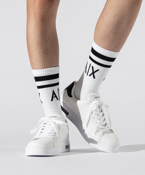 ARMANI EXCHANGE（アルマーニエクスチェンジ）の「【A|X アルマーニ エクスチェンジ】オールオーバーロゴ レースアップスニーカー（スニーカー・メンズ・ブラック×ホワイト/ホワイト×ブラック・7/9.5/9/8.5/8/7.5/6.5/6/5.5）」の19枚目の写真