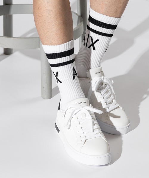 ARMANI EXCHANGE（アルマーニエクスチェンジ）の「【A|X アルマーニ エクスチェンジ】オールオーバーロゴ レースアップスニーカー（スニーカー・メンズ・ブラック×ホワイト/ホワイト×ブラック・7/9.5/9/8.5/8/7.5/6.5/6/5.5）」の20枚目の写真